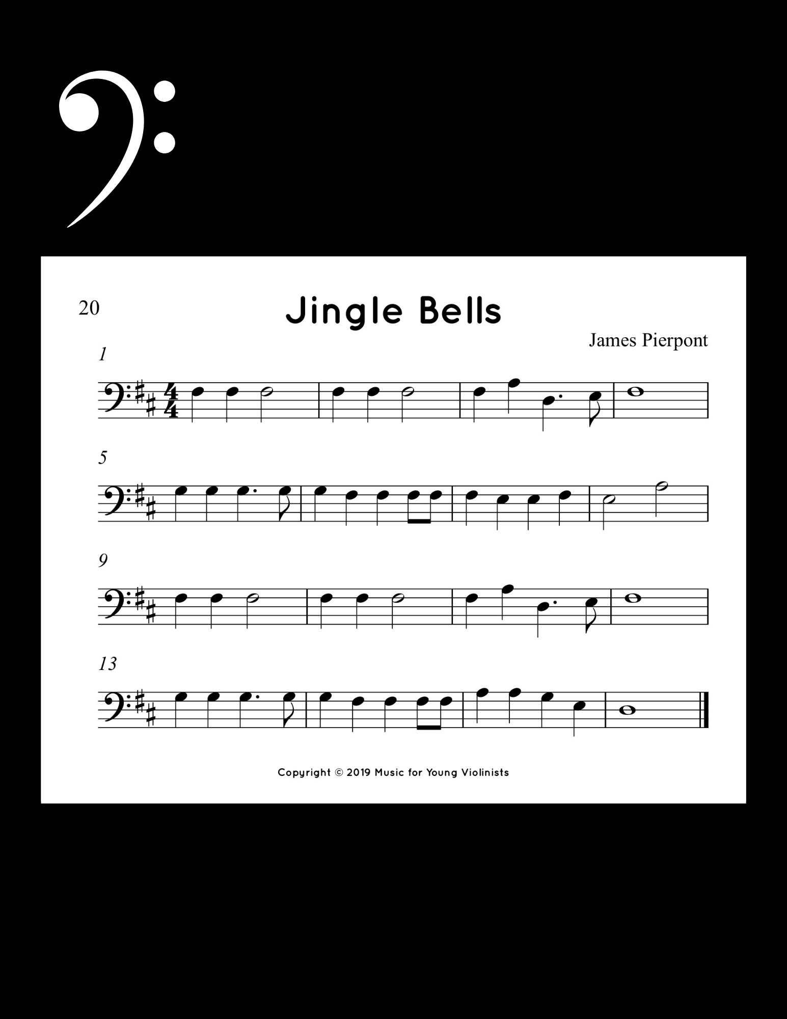 Jingle Bells for cello - free sheet music
