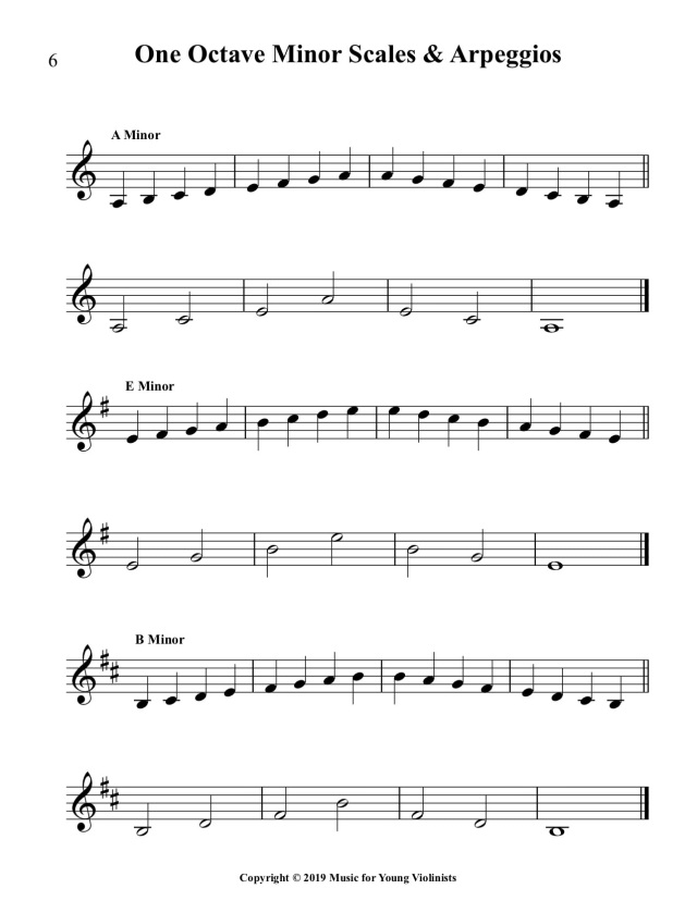 One Octave Scales and Arpeggios for Violin
